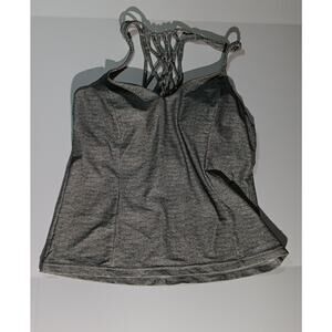 Prana Gray Fitted Backless Tank Top
